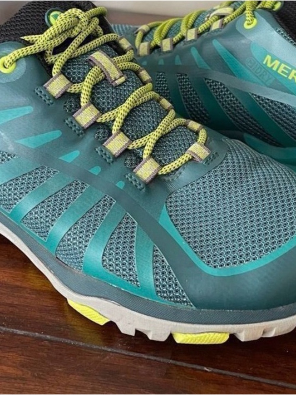 Merrell Women's Teal and Yellow Trail Shoes